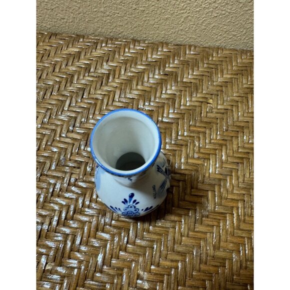 Delft Blue Holland Ceramic Vase With Windmill Design - Picture 8 of 10